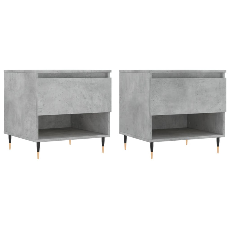 Salontafels 2 st 50x46x50 cm bewerkt hout betongrijs MeubelReus