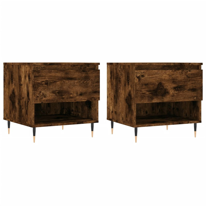 Salontafels 2 st 50x46x50 cm bewerkt hout gerookt eikenkleurig MeubelReus
