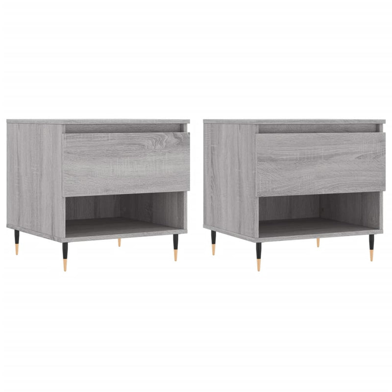 Salontafels 2 st 50x46x50 cm bewerkt hout grijs sonoma eiken MeubelReus