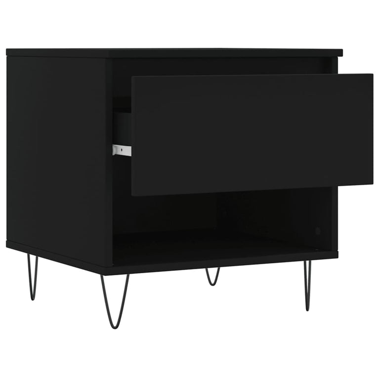 Salontafels 2 st 50x46x50 cm bewerkt hout zwart MeubelReus