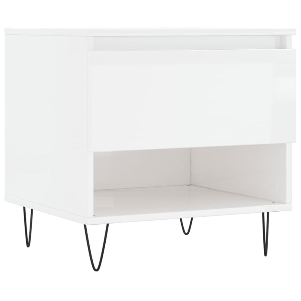 Salontafels 2 st 50x46x50 cm bewerkt hout hoogglans wit MeubelReus