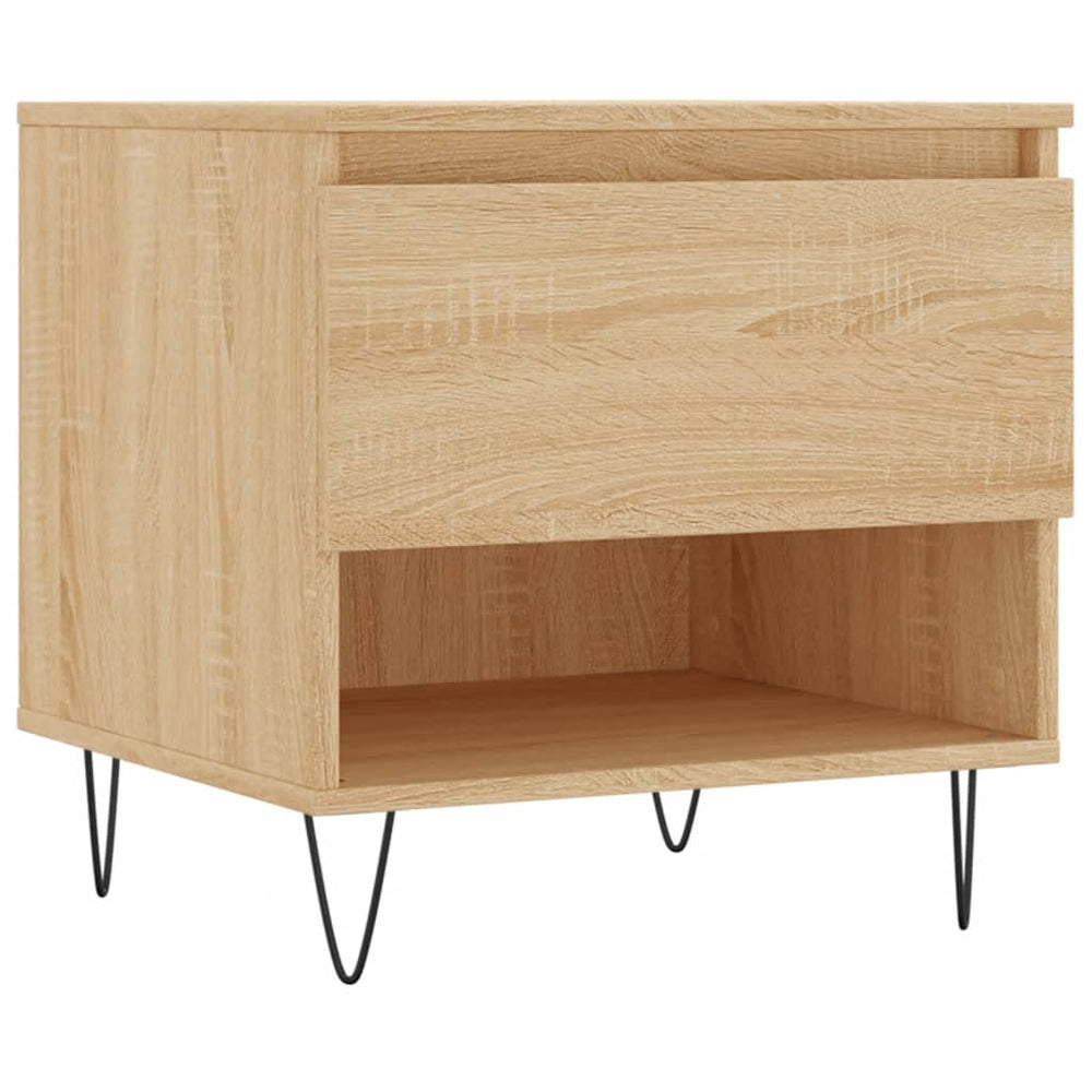 Salontafels 2 st 50x46x50 cm bewerkt hout sonoma eikenkleurig MeubelReus