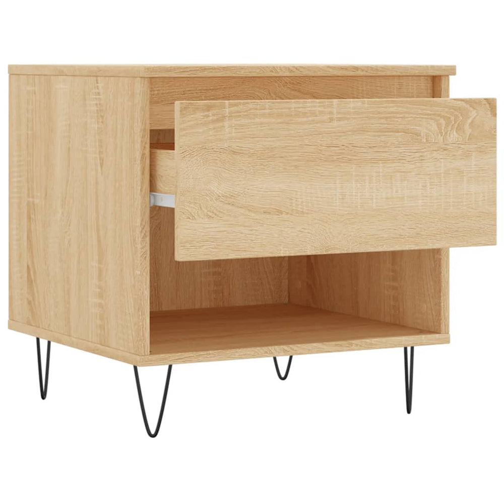 Salontafels 2 st 50x46x50 cm bewerkt hout sonoma eikenkleurig MeubelReus