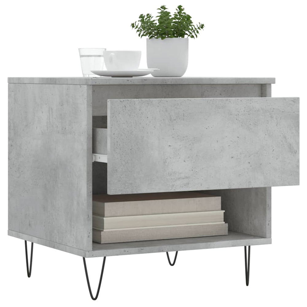 Salontafels 2 st 50x46x50 cm bewerkt hout betongrijs MeubelReus