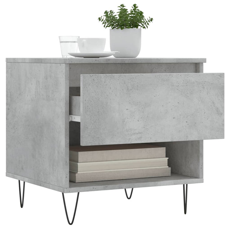 Salontafels 2 st 50x46x50 cm bewerkt hout betongrijs MeubelReus