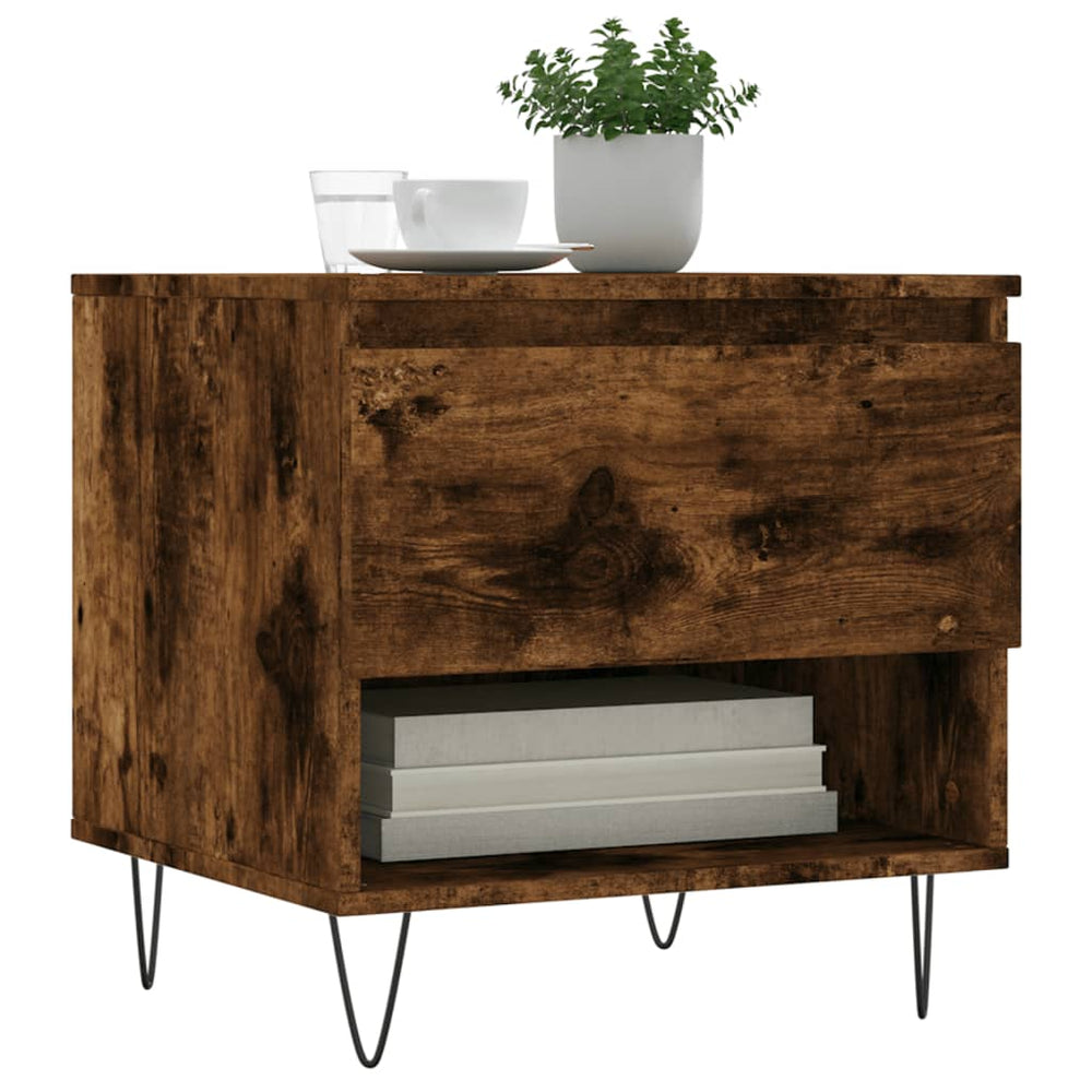 Salontafels 2 st 50x46x50 cm bewerkt hout gerookt eikenkleurig MeubelReus