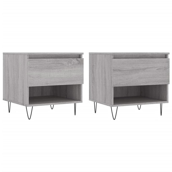 Salontafels 2 st 50x46x50 cm bewerkt hout grijs sonoma eiken MeubelReus