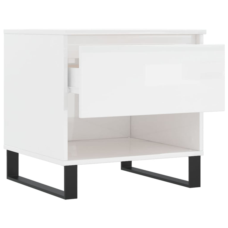 Salontafel 50x46x50 cm bewerkt hout hoogglans wit MeubelReus