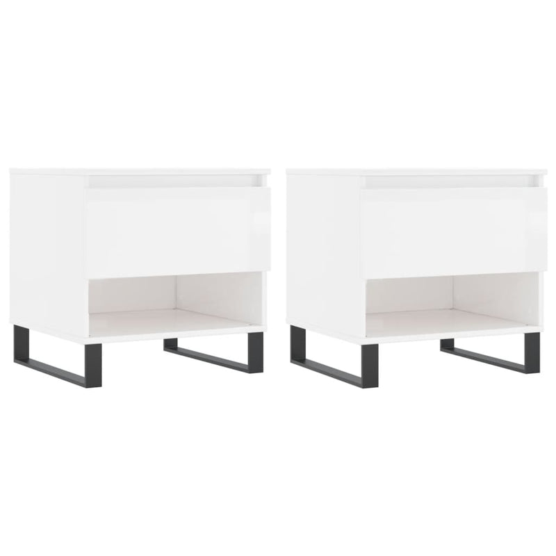 Salontafels 2 st 50x46x50 cm bewerkt hout hoogglans wit MeubelReus