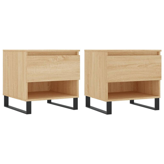 Salontafels 2 st 50x46x50 cm bewerkt hout sonoma eikenkleurig MeubelReus