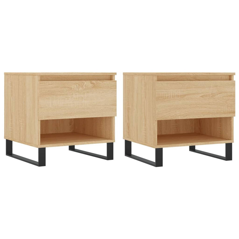 Salontafels 2 st 50x46x50 cm bewerkt hout sonoma eikenkleurig MeubelReus