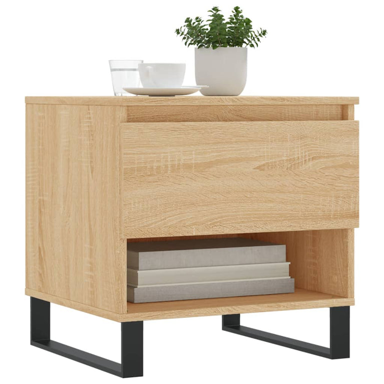 Salontafels 2 st 50x46x50 cm bewerkt hout sonoma eikenkleurig MeubelReus