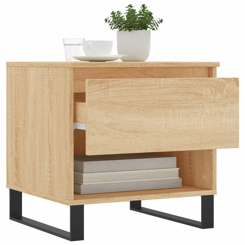 Salontafels 2 st 50x46x50 cm bewerkt hout sonoma eikenkleurig MeubelReus