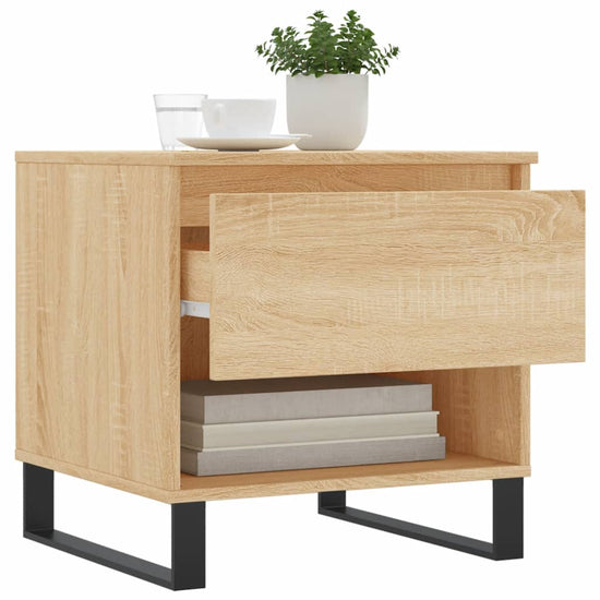 Salontafels 2 st 50x46x50 cm bewerkt hout sonoma eikenkleurig MeubelReus