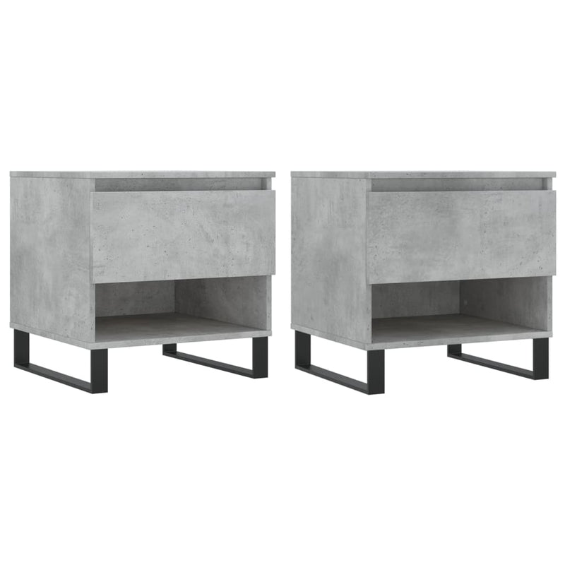 Salontafels 2 st 50x46x50 cm bewerkt hout betongrijs MeubelReus