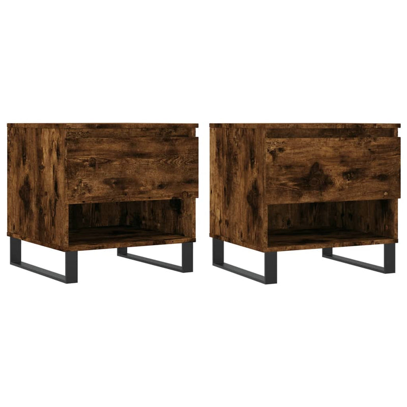 Salontafels 2 st 50x46x50 cm bewerkt hout gerookt eikenkleurig MeubelReus