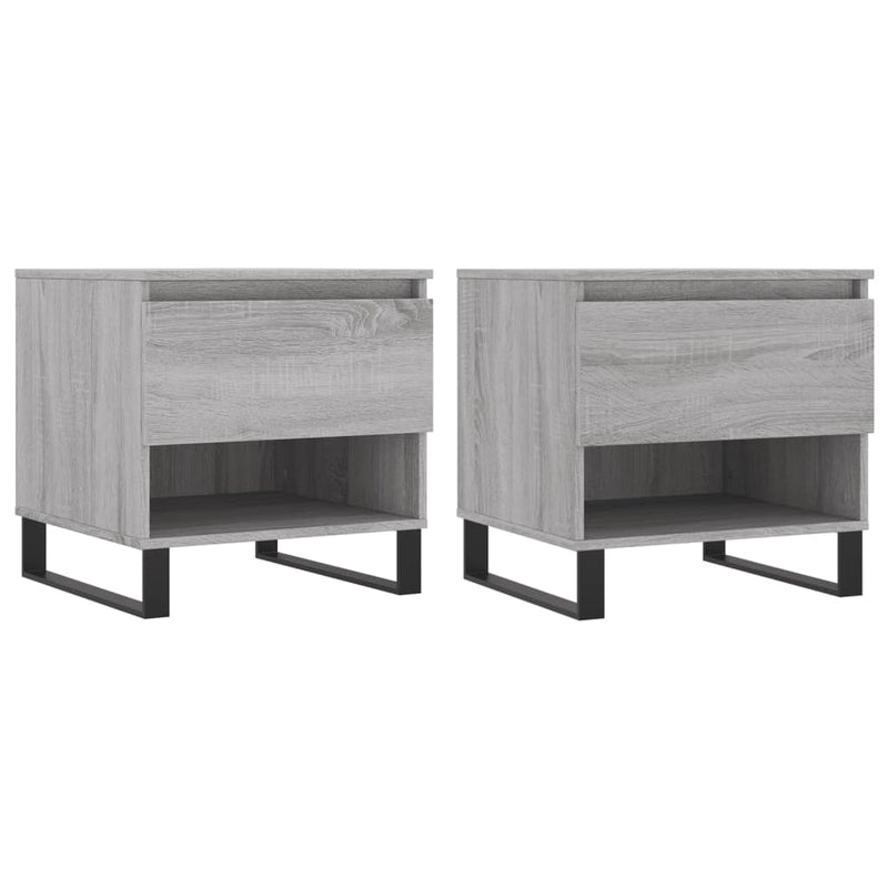Salontafels 2 st 50x46x50 cm bewerkt hout grijs sonoma eiken MeubelReus