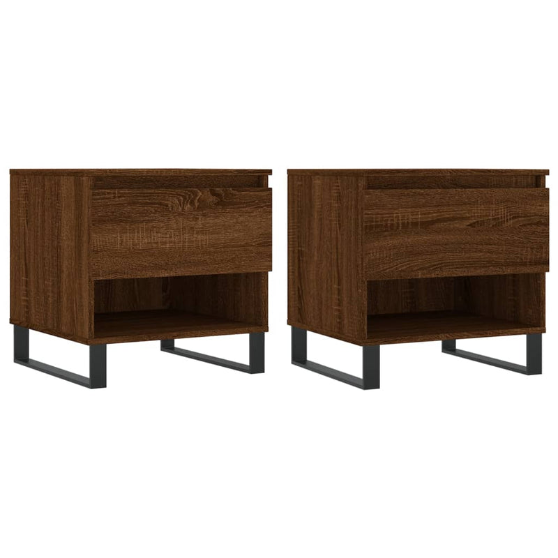 Salontafels 2 st 50x46x50 cm bewerkt hout bruin eikenkleur MeubelReus