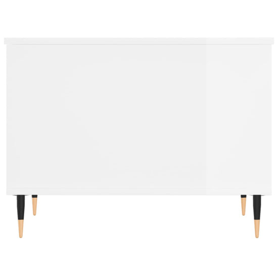 Salontafel 60x44,5x45 cm bewerkt hout hoogglans wit MeubelReus