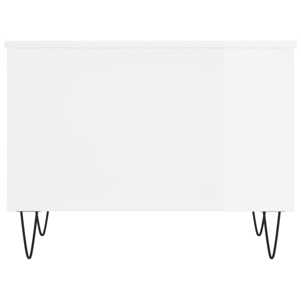 Salontafel 60x44,5x45 cm bewerkt hout hoogglans wit MeubelReus