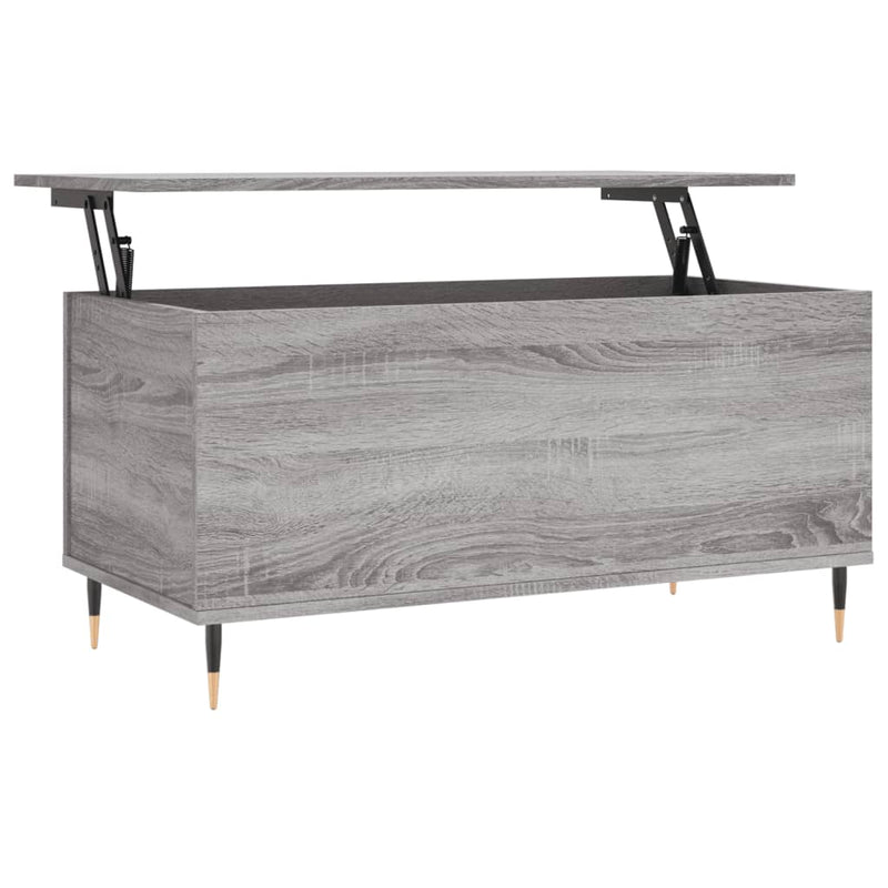 Salontafel 90x44,5x45 cm bewerkt hout grijs sonoma eikenkleurig MeubelReus