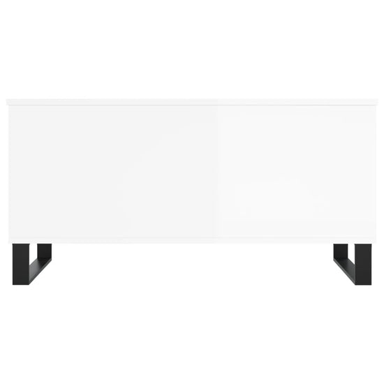 Salontafel 90x44,5x45 cm bewerkt hout hoogglans wit MeubelReus