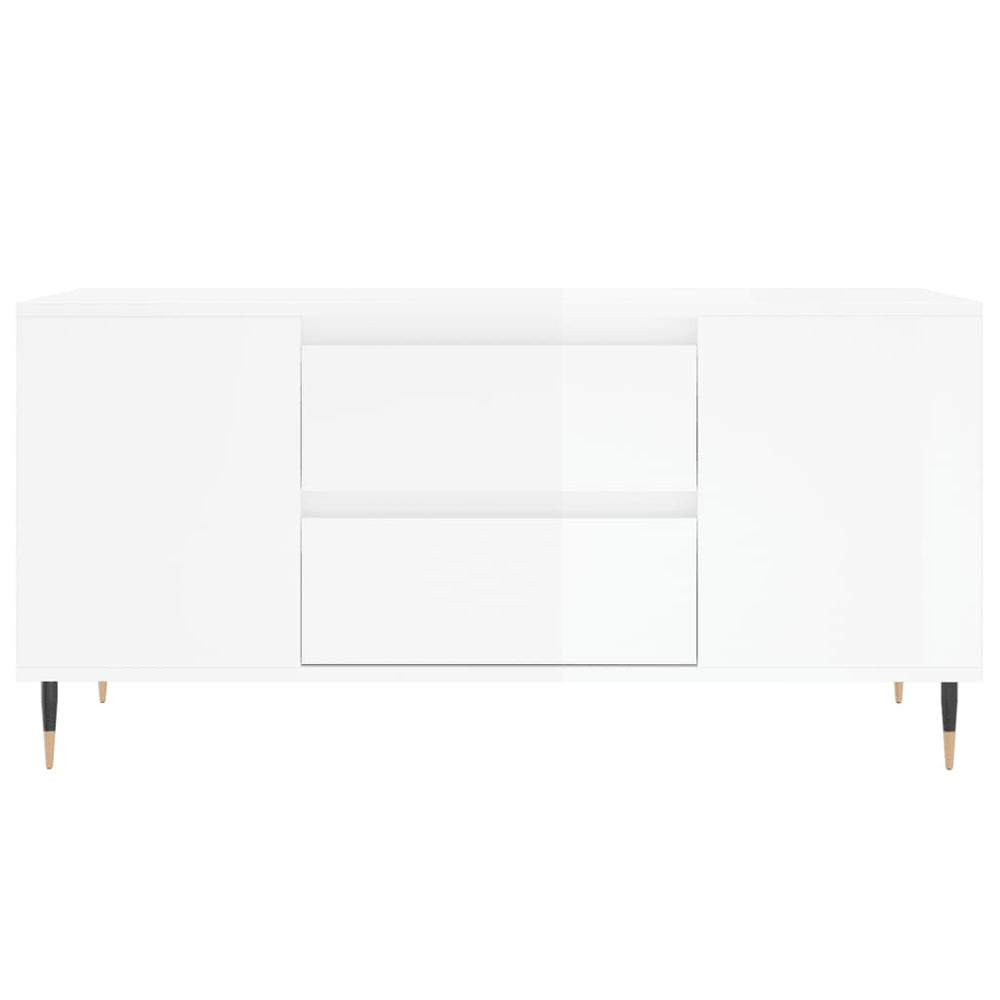 Salontafel 102x44,5x50 cm bewerkt hout hoogglans wit MeubelReus