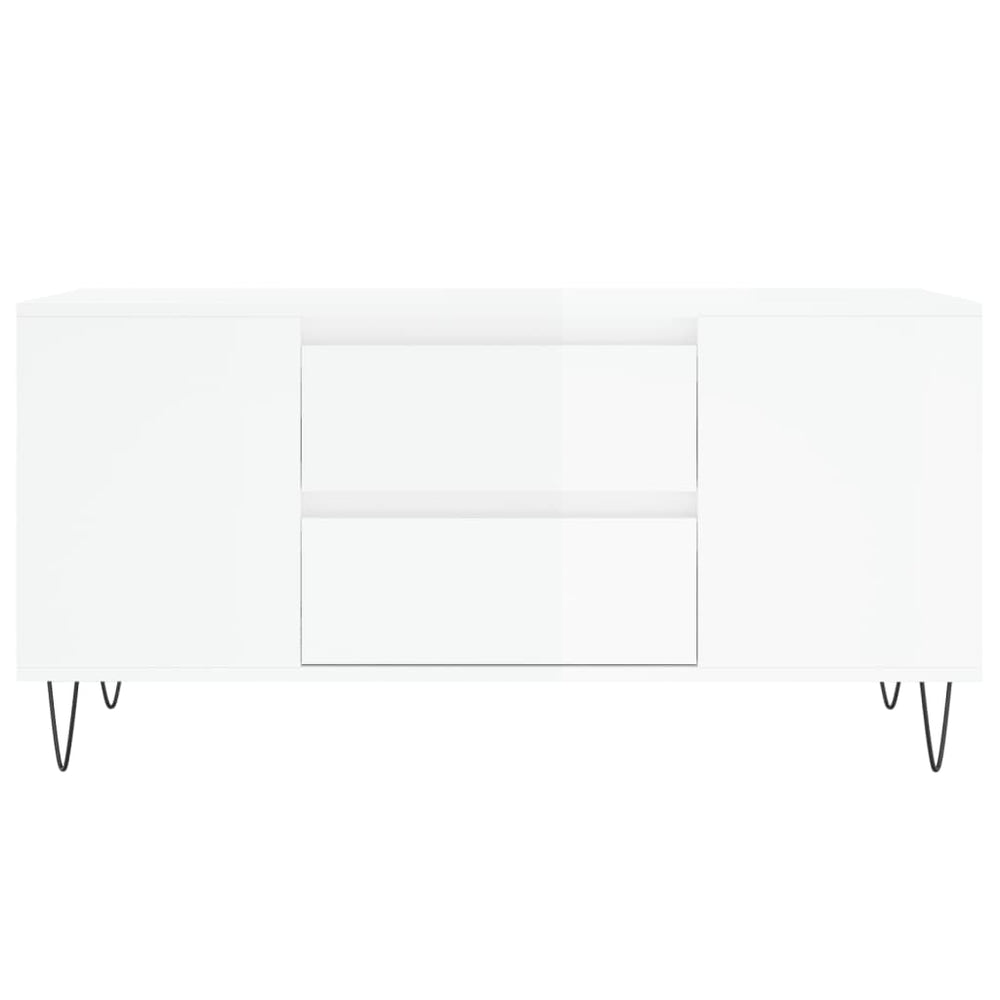 Salontafel 102x44,5x50 cm bewerkt hout hoogglans wit MeubelReus