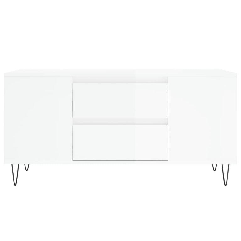 Salontafel 102x44,5x50 cm bewerkt hout hoogglans wit MeubelReus