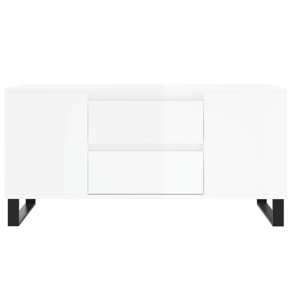 Salontafel 102x44,5x50 cm bewerkt hout hoogglans wit MeubelReus