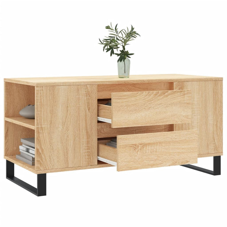 Salontafel 102x44,5x50 cm bewerkt hout sonoma eikenkleurig MeubelReus