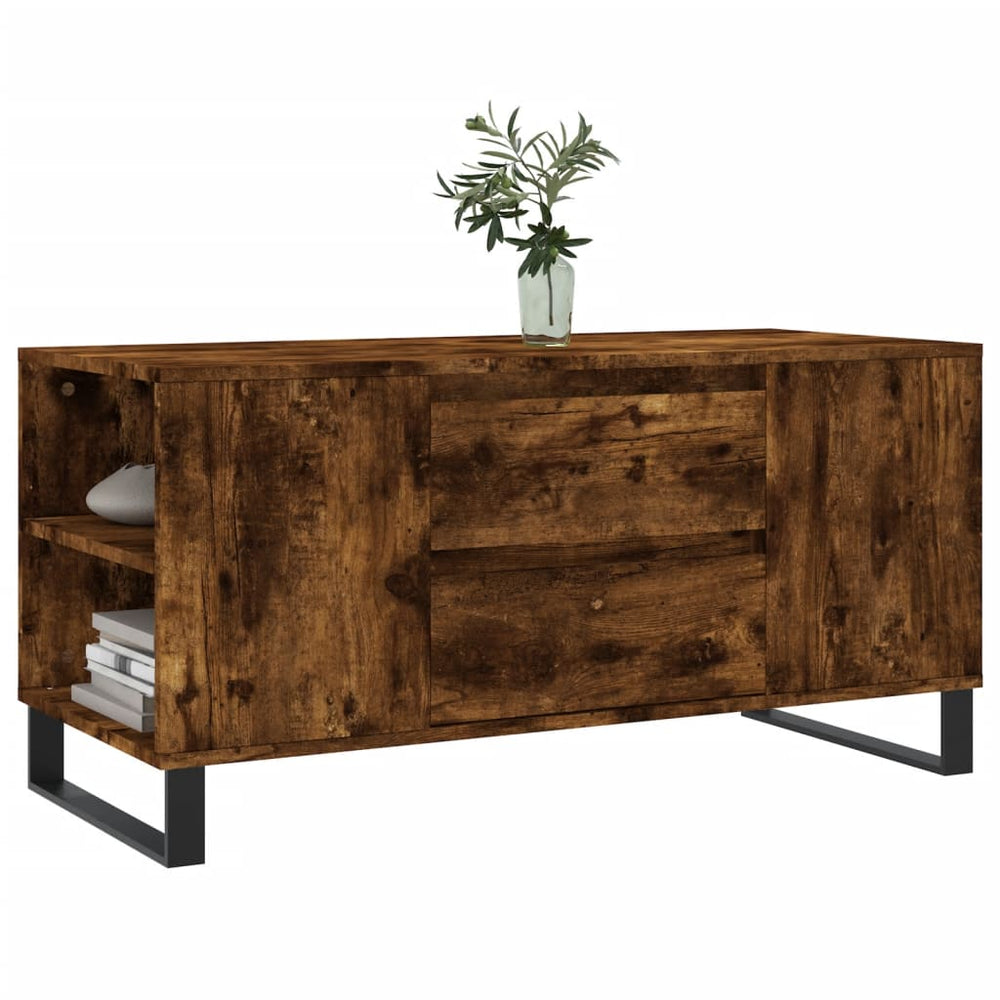 Salontafel 102x44,5x50 cm bewerkt hout gerookt eikenkleurig MeubelReus