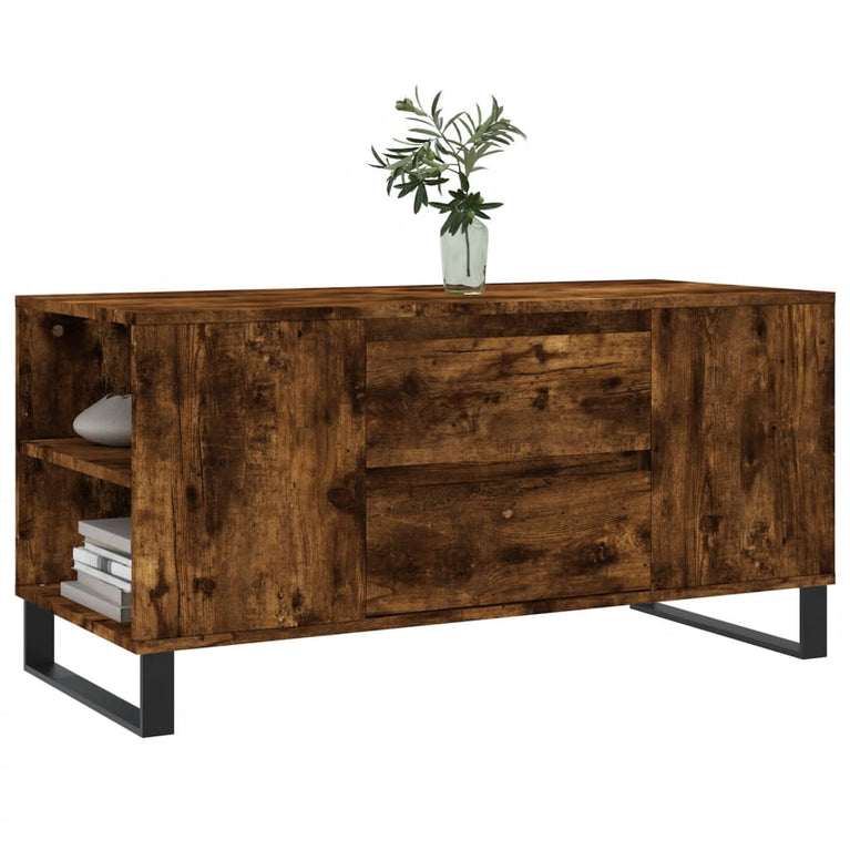 Salontafel 102x44,5x50 cm bewerkt hout gerookt eikenkleurig MeubelReus