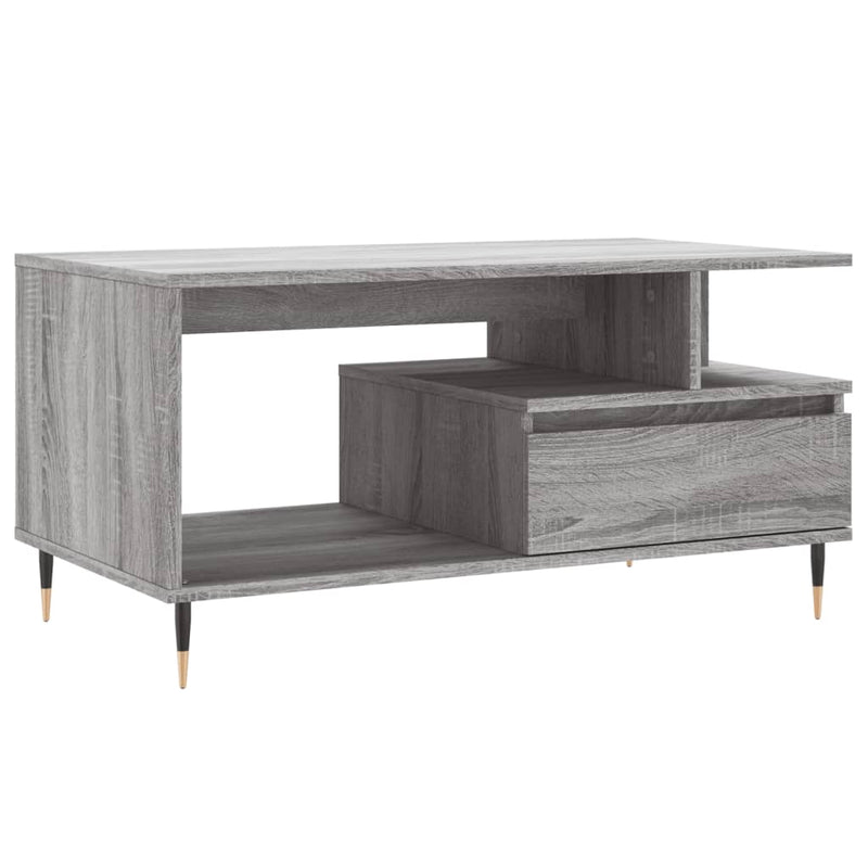 Salontafel 90x49x45 cm bewerkt hout grijs sonoma MeubelReus