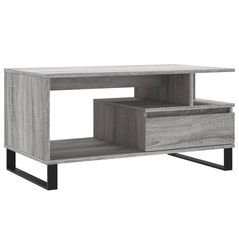 Salontafel 90x49x45 cm bewerkt hout grijs sonoma MeubelReus