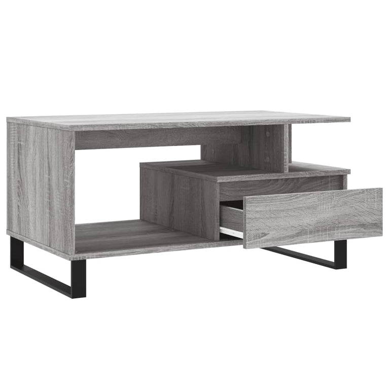 Salontafel 90x49x45 cm bewerkt hout grijs sonoma MeubelReus