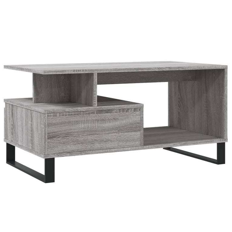 Salontafel 90x49x45 cm bewerkt hout grijs sonoma MeubelReus