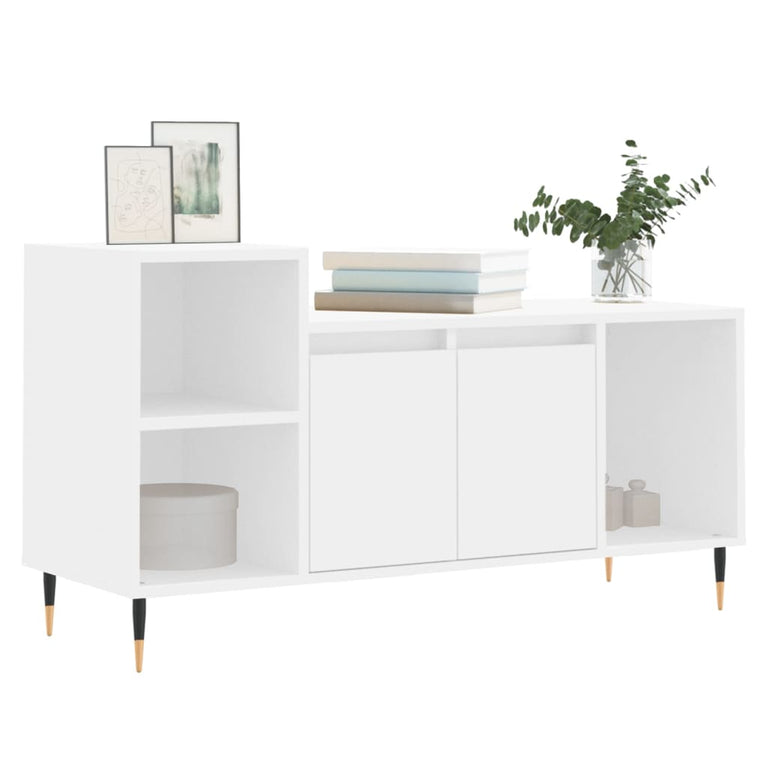 Tv-meubel 100x35x55 cm bewerkt hout wit MeubelReus