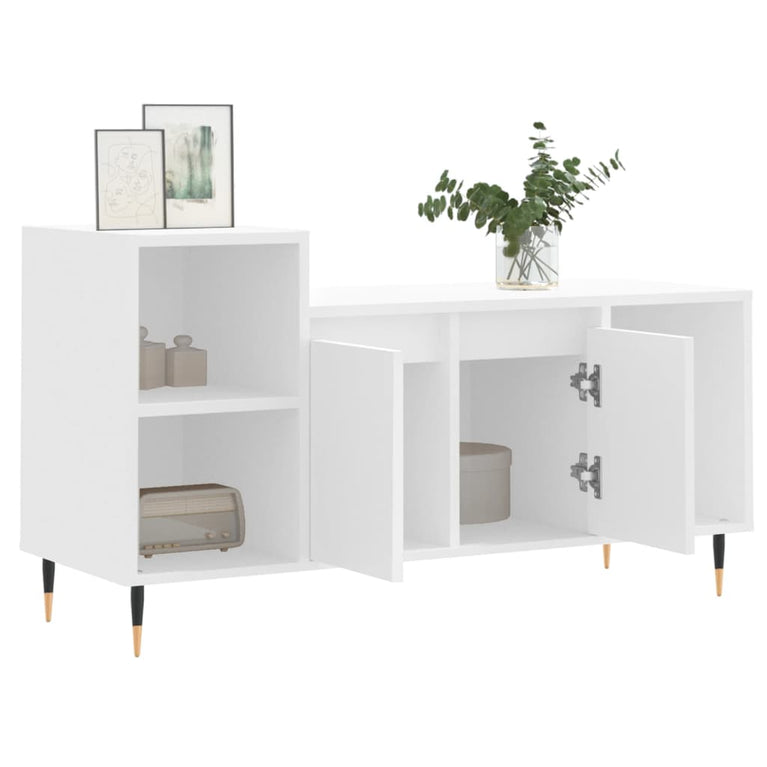 Tv-meubel 100x35x55 cm bewerkt hout wit MeubelReus