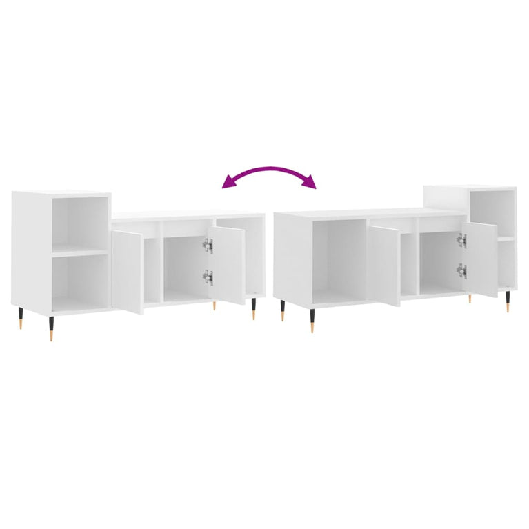 Tv-meubel 100x35x55 cm bewerkt hout wit MeubelReus