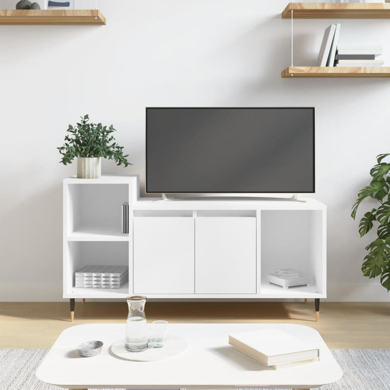 Tv-meubel 100x35x55 cm bewerkt hout wit MeubelReus
