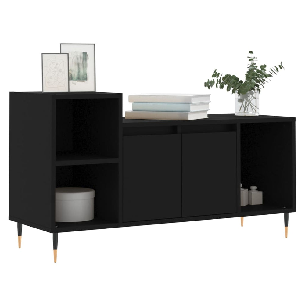 Tv-meubel 100x35x55 cm bewerkt hout zwart MeubelReus