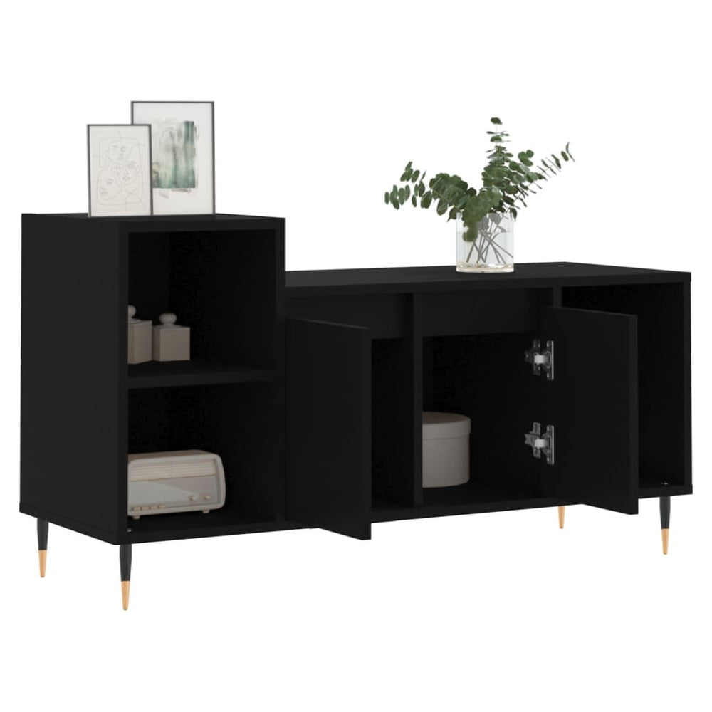 Tv-meubel 100x35x55 cm bewerkt hout zwart MeubelReus