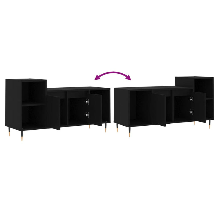Tv-meubel 100x35x55 cm bewerkt hout zwart MeubelReus