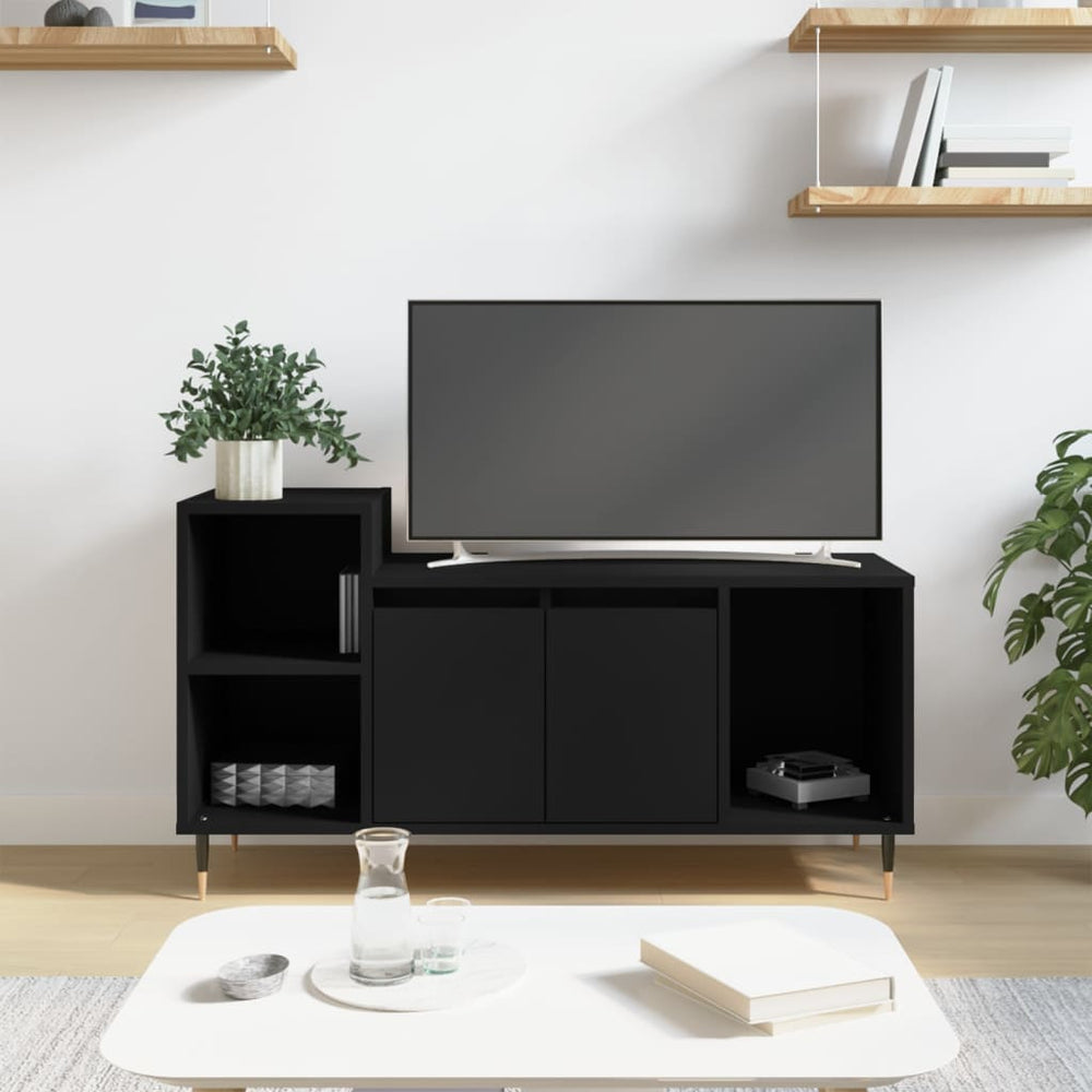 Tv-meubel 100x35x55 cm bewerkt hout zwart MeubelReus