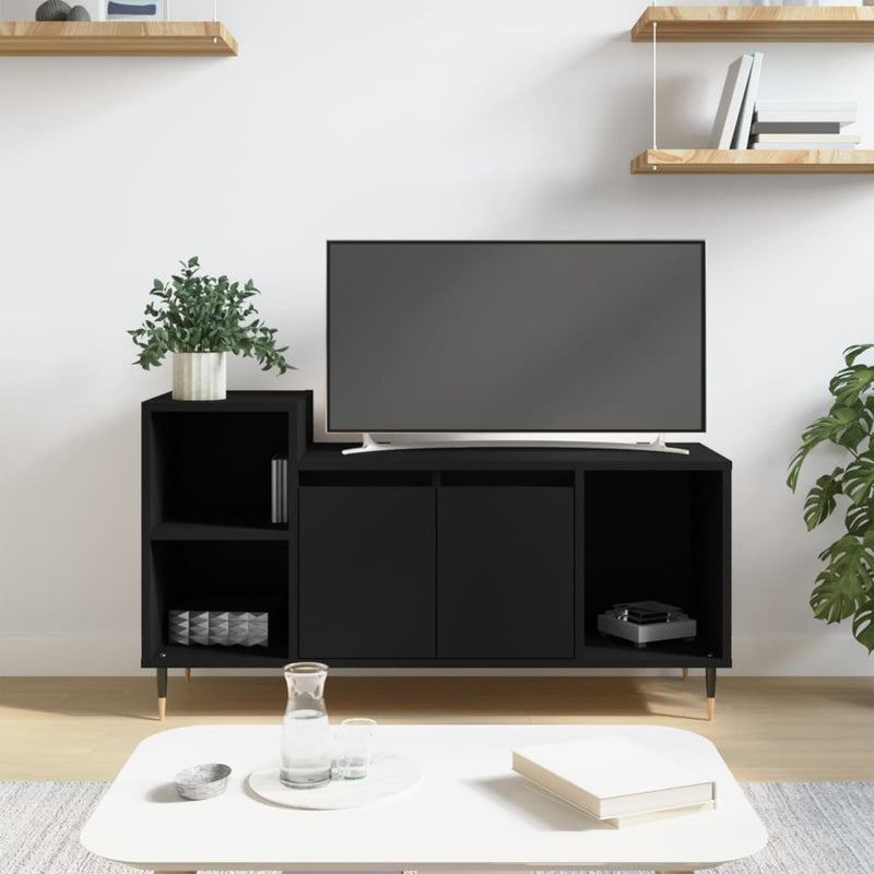 Tv-meubel 100x35x55 cm bewerkt hout zwart MeubelReus
