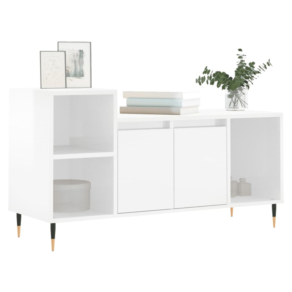 Tv-meubel 100x35x55 cm bewerkt hout hoogglans wit MeubelReus