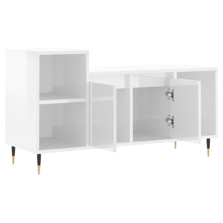 Tv-meubel 100x35x55 cm bewerkt hout hoogglans wit MeubelReus