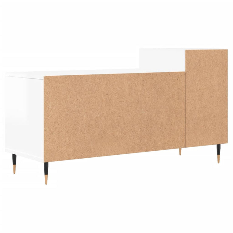 Tv-meubel 100x35x55 cm bewerkt hout hoogglans wit MeubelReus