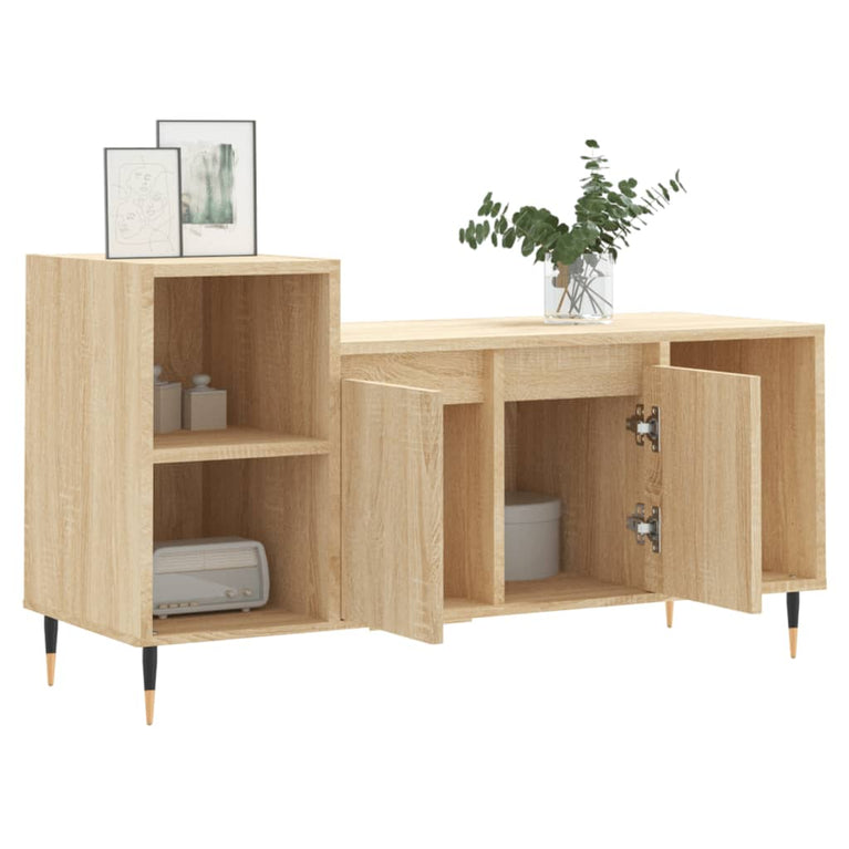 Tv-meubel 100x35x55 cm bewerkt hout sonoma eikenkleurig MeubelReus